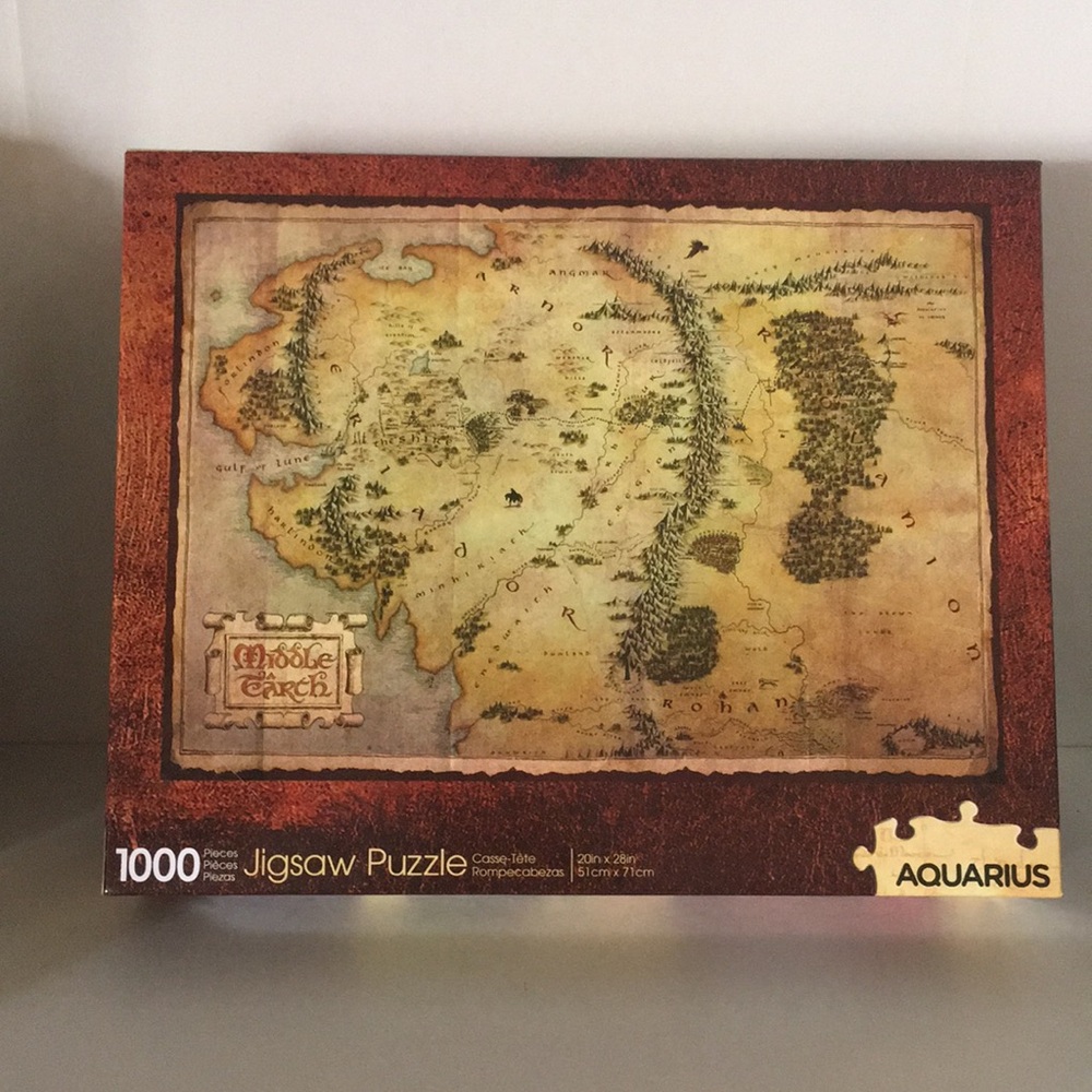 Middle Earth 1000-Piece Jigsaw Puzzle - Map Hobbit Lord of the Rings Aquarius